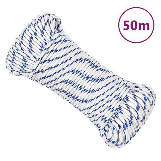 Boot touw 3 mm 50 m polypropyleen wit 1