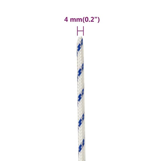 Boot touw 4 mm 25 m polypropyleen wit 6