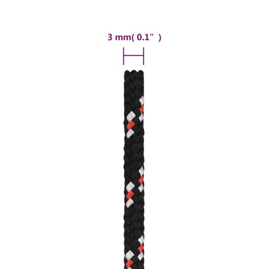 Boot touw 3 mm 50 m polypropyleen zwart 6