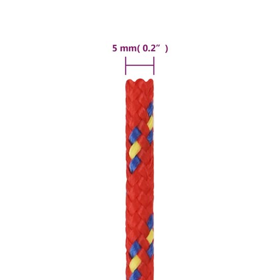 Boottouw 5 mm 25 m polypropyleen rood 6