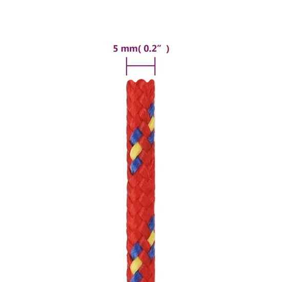 Boottouw 5 mm 50 m polypropyleen rood 6