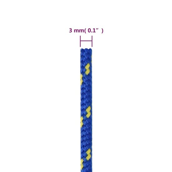 Boottouw 3 mm 50 m polypropyleen blauw 6