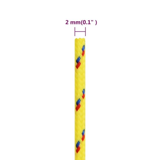 Boottouw 2 mm 50 m polypropyleen geel 6