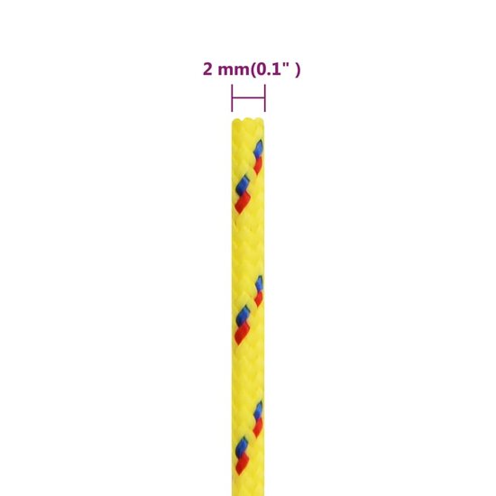 Boottouw 2 mm 100 m polypropyleen geel 6