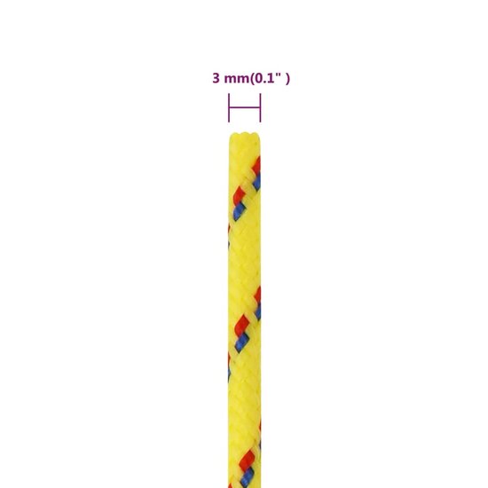Boot touw 3 mm 50 m polypropyleen geel 6