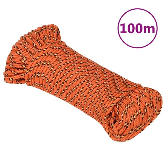 Boottouw 3 mm 100 m polypropyleen oranje 1