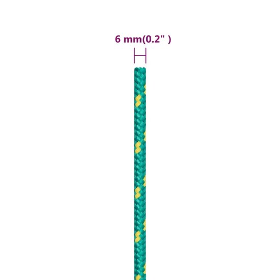 Boottouw 6 mm 25 m polypropyleen groen 6