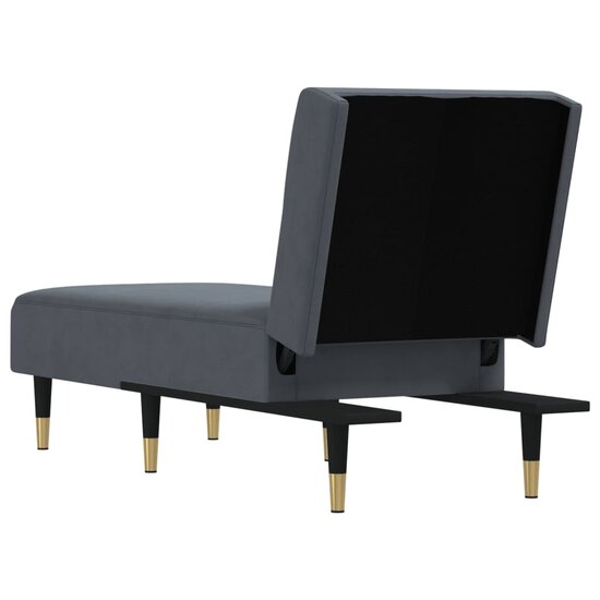 Chaise longue fluweel donkergrijs 5