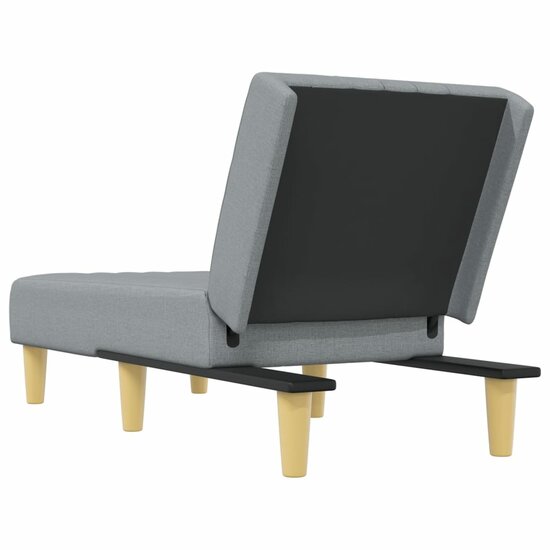 Chaise longue stof lichtgrijs 5