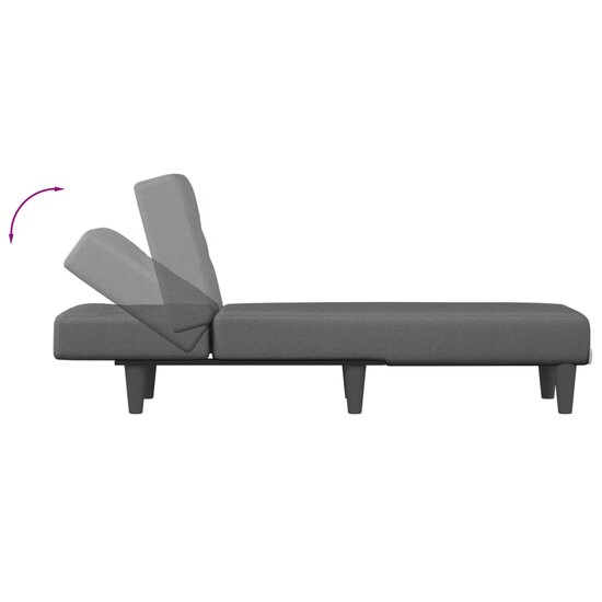 Chaise longue stof donkergrijs 6