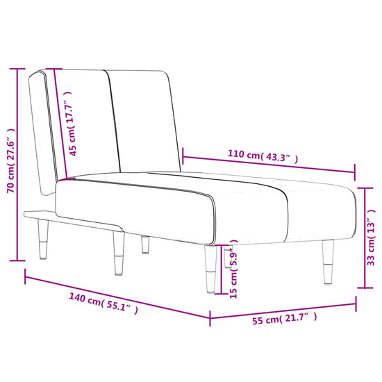 Chaise longue fluweel donkergrijs 9