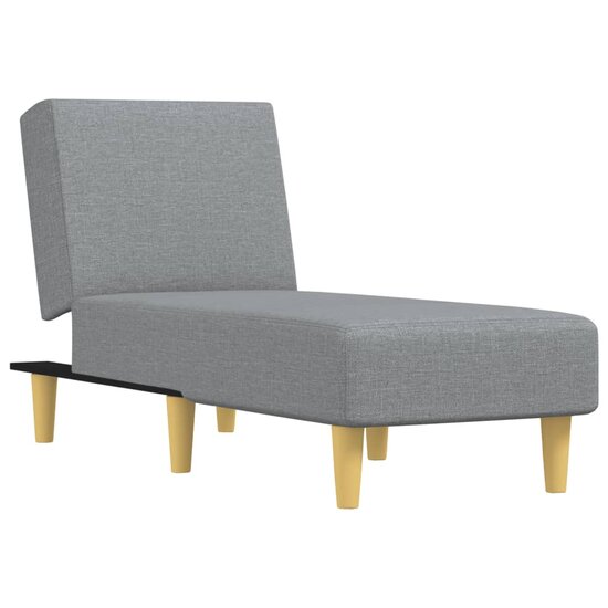 Chaise longue stof lichtgrijs 2