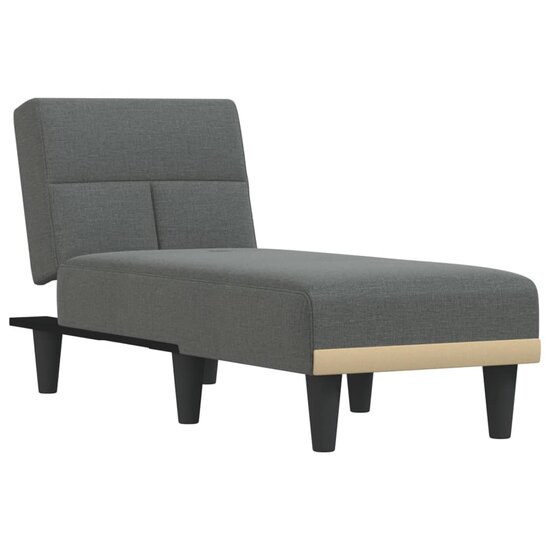 Chaise longue stof donkergrijs 2