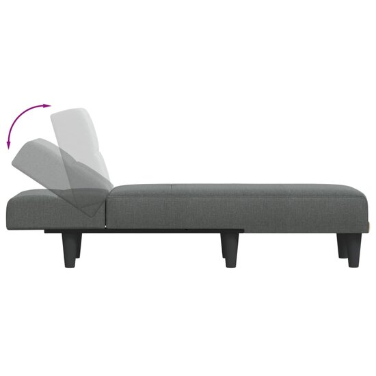 Chaise longue stof donkergrijs 6