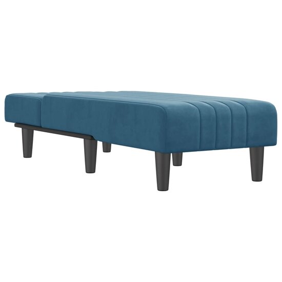 Chaise longue fluweel blauw 3