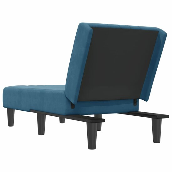 Chaise longue fluweel blauw 5