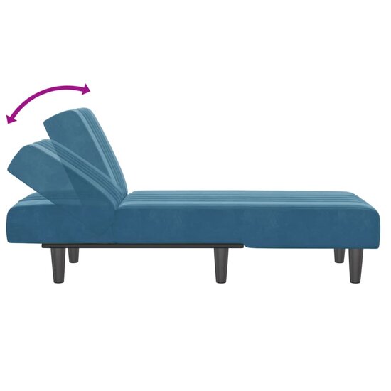 Chaise longue fluweel blauw 6