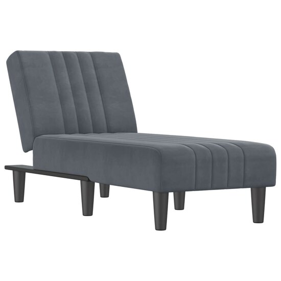 Chaise longue fluweel donkergrijs 2