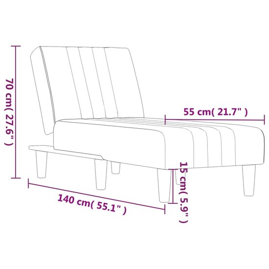 Chaise longue fluweel donkergrijs 9