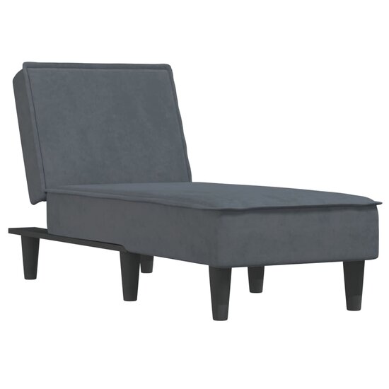 Chaise longue fluweel donkergrijs 2