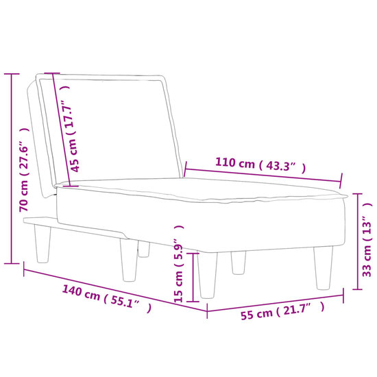 Chaise longue fluweel donkergrijs 9