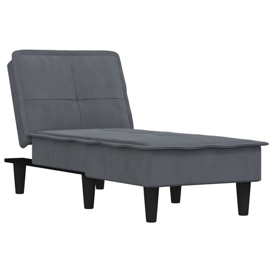 Chaise longue fluweel donkergrijs 2