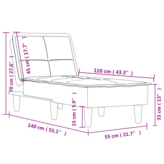 Chaise longue fluweel donkergrijs 9