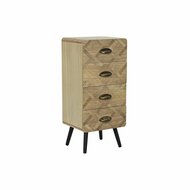 Ladekast DKD Home Decor Zwart Natuurlijk Metaal Hout MDF Boho 37 x 31,5 x 80 cm 1