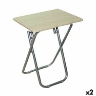 Opvouwbare bijzettafel Confortime Hout 66 x 38 x 48 cm (2 Stuks) 1