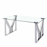 Eettafel DKD Home Decor Kristal Zilverkleurig Transparant Staal 180 x 90 x 75 cm 1