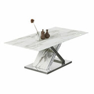 Eettafel DKD Home Decor Kristal Zilverkleurig Grijs Staal Wit 180 x 90 x 78 cm 2