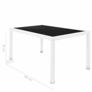 Eettafel Marlene Aluminium Kristal Rotan Gehard glas 160 x 90 x 76 cm 3