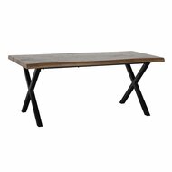 Eettafel Zwart Metaal Bruin 180 x 90 x 75 cm DMF 1