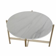 WandtafelDKD Home Decor Gouden Metaal Marmer 65 x 65 x 45 cm 2