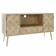 Tv-meubel DKD Home Decor 118 x 40 x 65 cm Metaal Lichtbruin Paulownia hout Pijnboom 1