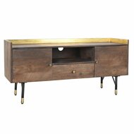 Tv-meubel DKD Home Decor Donkerbruin Metaal Mangohout (130 x 45 x 60 cm) 1