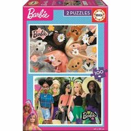 Set van 2 Puzzels Barbie 100 Onderdelen 1