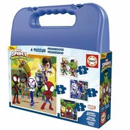 Set van 4 Puzzels Spidey Briefcase 4