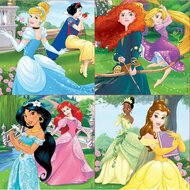 Set van 4 Puzzels   Disney Princess Magical         16 x 16 cm   2