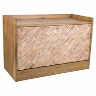 Kruk Alexandra House Living Bruin Natuurlijk Paulownia hout Hout MDF 38 x 53 x 80 cm Schoenenrek 1