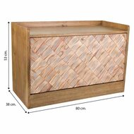 Kruk Alexandra House Living Bruin Natuurlijk Paulownia hout Hout MDF 38 x 53 x 80 cm Schoenenrek 8