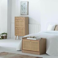 Kruk Alexandra House Living Natuurlijk Hout MDF 38 x 53 x 80 cm Schoenenrek 2