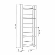 Boekenkast Alexandra House Living Ek Hout MDP 57 x 155 x 25 cm 5 Planken 4