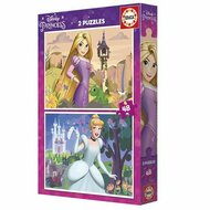 Set van 2 Puzzels Disney Princess Cinderella and Rapunzel 48 Onderdelen 2