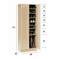 Schoenenkast Alexandra House Living Lichtbruin 59 x 171 x 35 cm 2 deuren 7 Planken 3