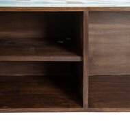 Dressoir Blauw Metaal Hout Bruin 120 x 40 x 80 cm 8