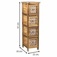 Ladekast Alexandra House Living Bruin Hout Paulownia hout 26 x 61 x 22 cm 4