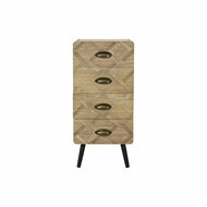 Ladekast DKD Home Decor Zwart Natuurlijk Metaal Hout MDF Boho 37 x 31,5 x 80 cm 2