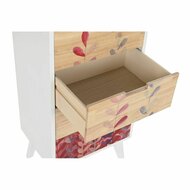 Ladekast DKD Home Decor Wit Kastanjebruin Natuurlijk Rubberwood Paulownia hout 40 x 30 x 78 cm 3