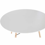 Eettafel Home ESPRIT Wit Zwart Natuurlijk Berken Hout MDF 120 x 120 x 74 cm 2